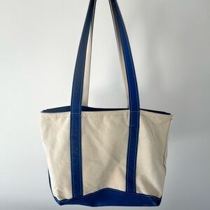 LLBean Boat & Tote: Blue and Cream Tote Bag